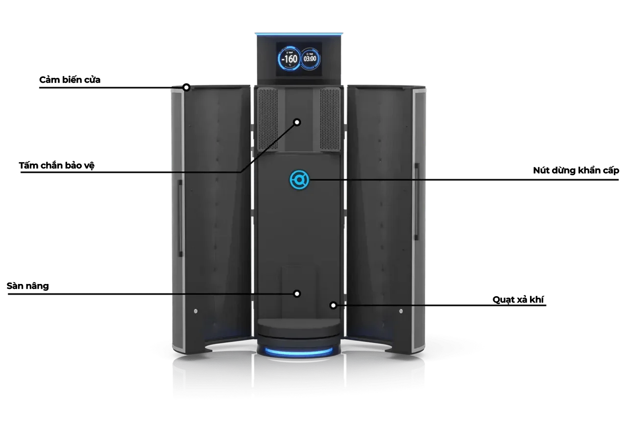Chi tiết an toàn bên trong buồng CRYO XC Plus